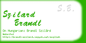 szilard brandl business card
